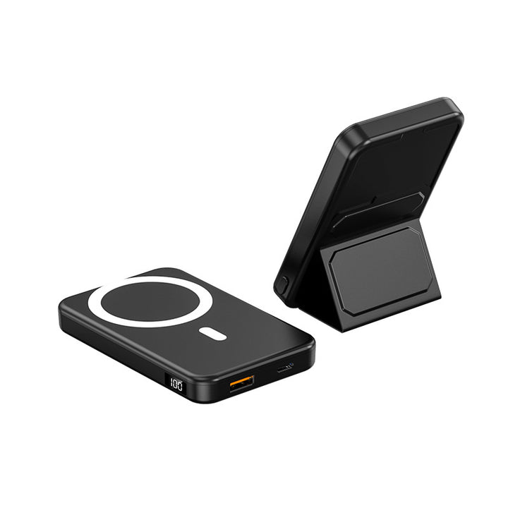 Bærbar Powerbank med integrert stativ og LCD-skjerm Skanto