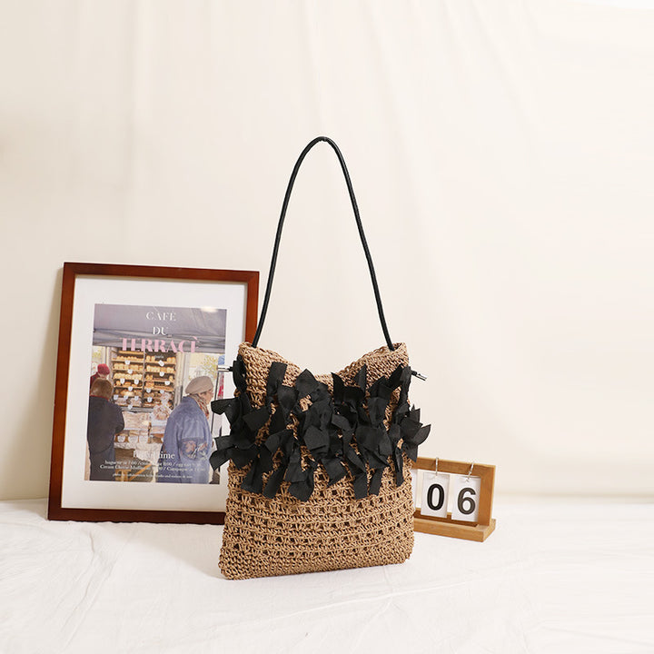Handmade beach bag with decorative bows Skanto