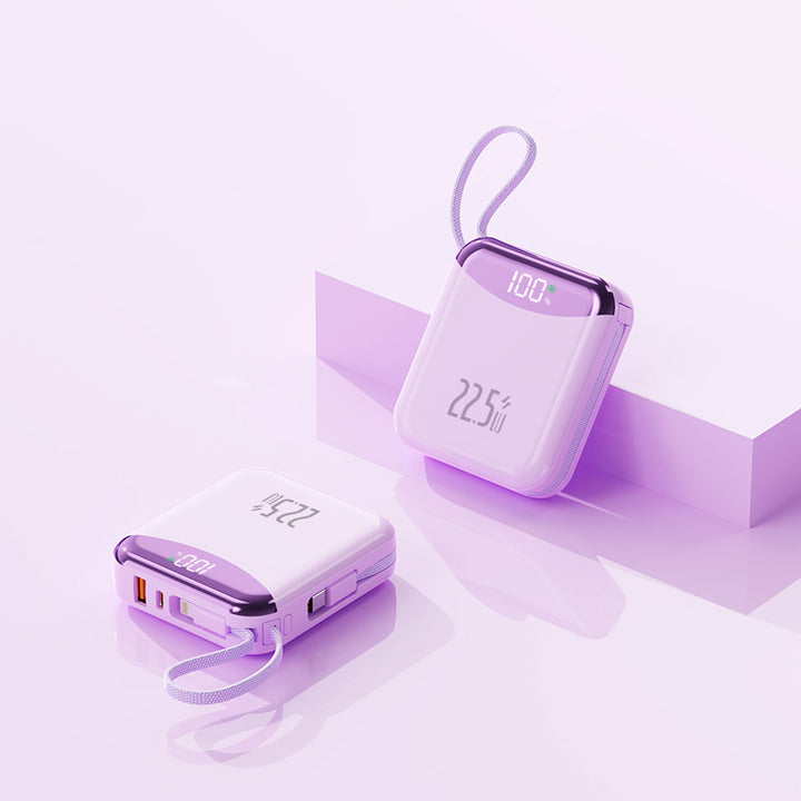 Kompakt hurtiglading powerbank med LED-skjerm Skanto