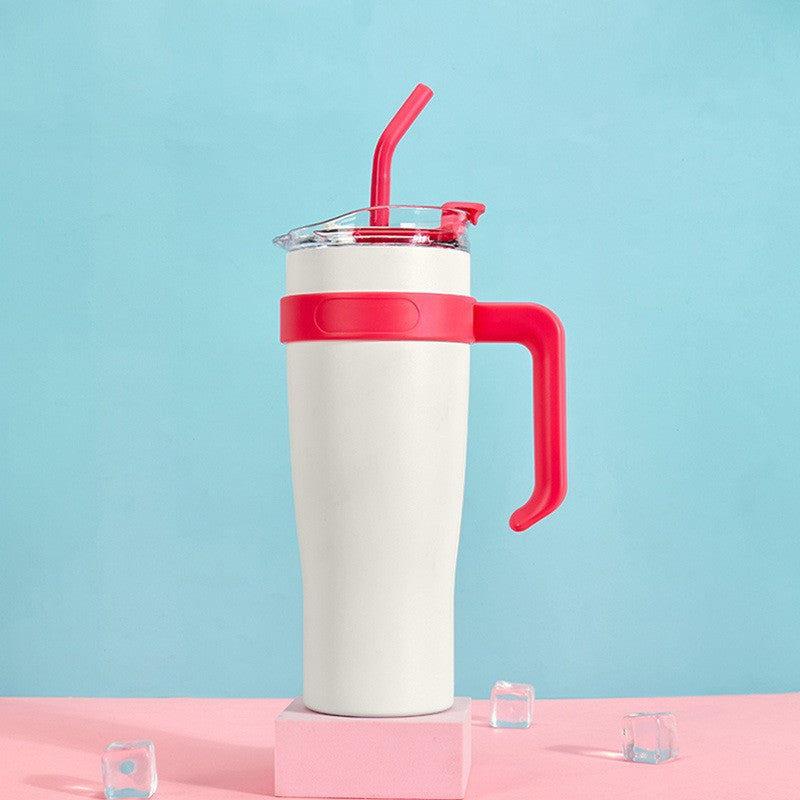 Dame isolasjonsbecher med sugerør og ergonomisk grep Skanto