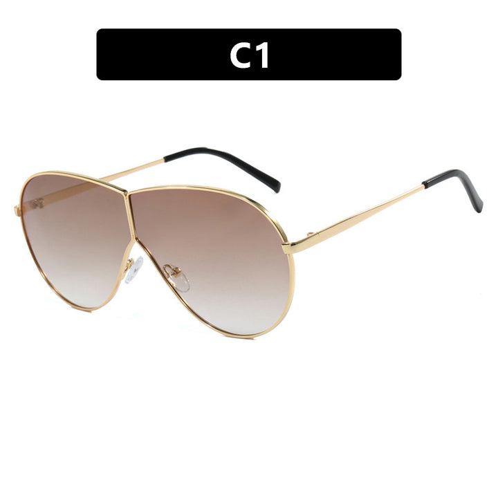Women's pilot sunglasses with elegant gold frame and blue lenses Skanto