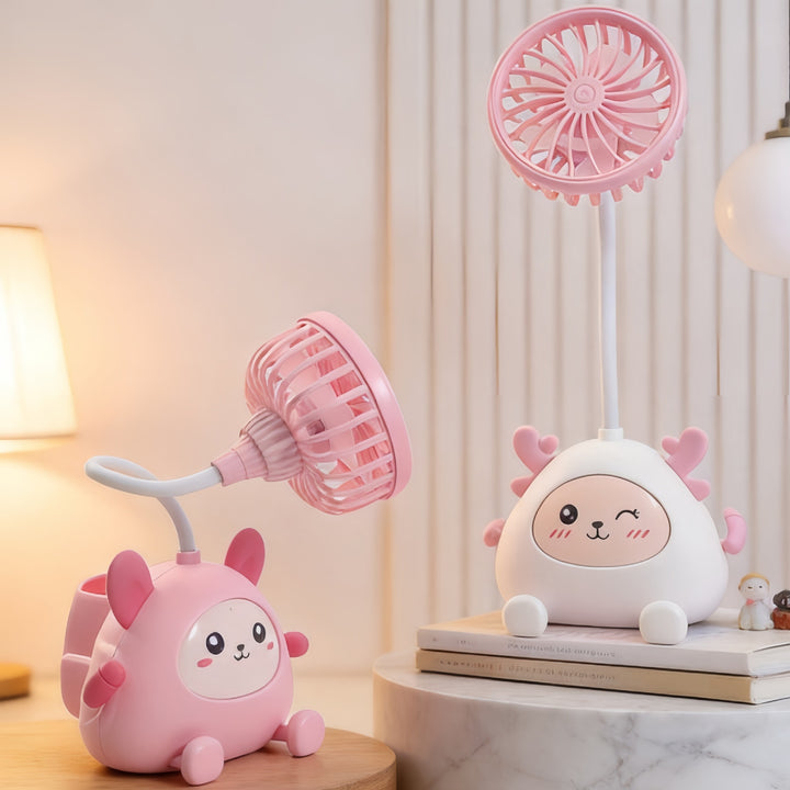Dame Bordlampe med integrert vifte og leketøydesign Skanto