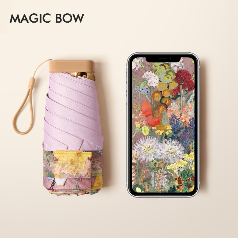 Dame floral sammenleggbare paraply Skanto