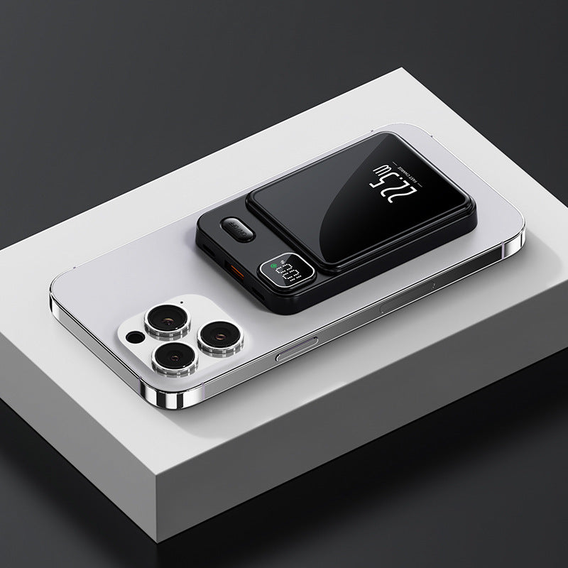 Bærbar Powerbank med trådløs ladefunksjon og intelligent LED-skjerm Skanto