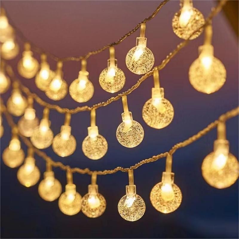 Globe LED Lyskæder med vandtæt kobbertråd og teksturerede klare pærer Skanto