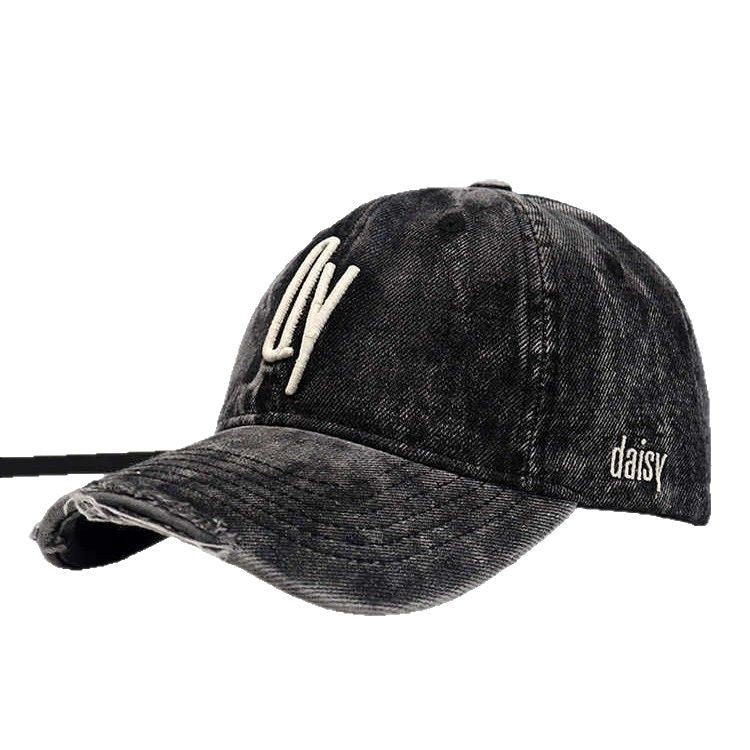 Kvinne Slitt Denim Brodert Baseballcap Skanto