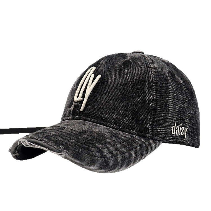 Kvinne Slitt Denim Brodert Baseballcap Skanto