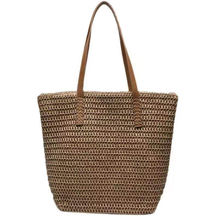 Elegant Straw Bag with High-Quality Leather Handle Skanto