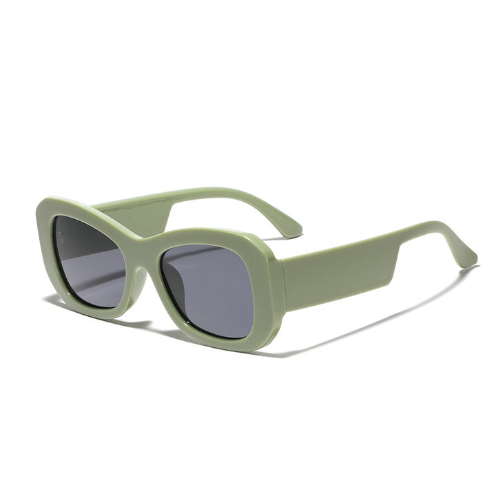 Dame moderne kvadratiske solbriller med transparent ramme Skanto