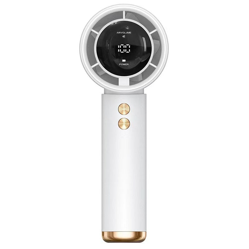 Unisex nan kompakt bladløs håndvifte med LED-skjerm, flerstegs regulering og batteridrift Skanto