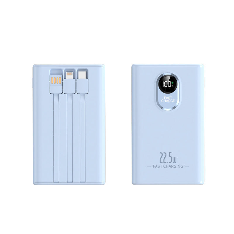 Kompakt powerbank med innebygd hurtigladeradapter og digital effektindikator Skanto