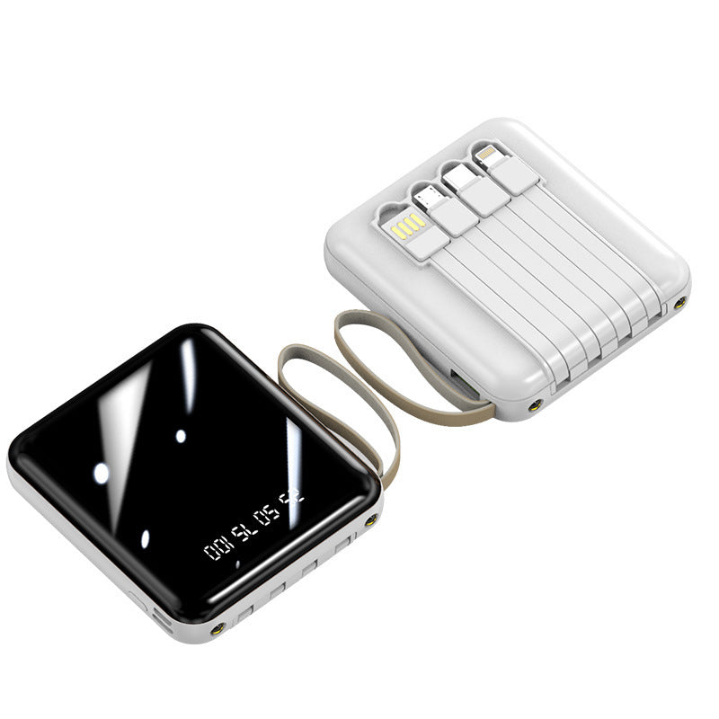 Bærbar Powerbank med integrerte kabler og digital skjerm Skanto