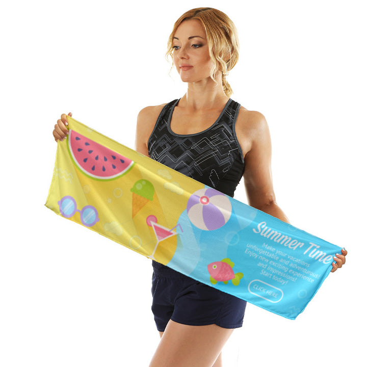Sporty mikrofiberklut med livlig sommersdesign Skanto
