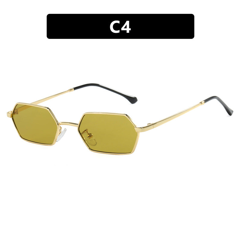 Women's hexagonal sunglasses with elegant metal frame and UV protection Skanto