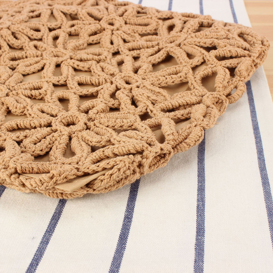 Macrame handbag with floral details Skanto
