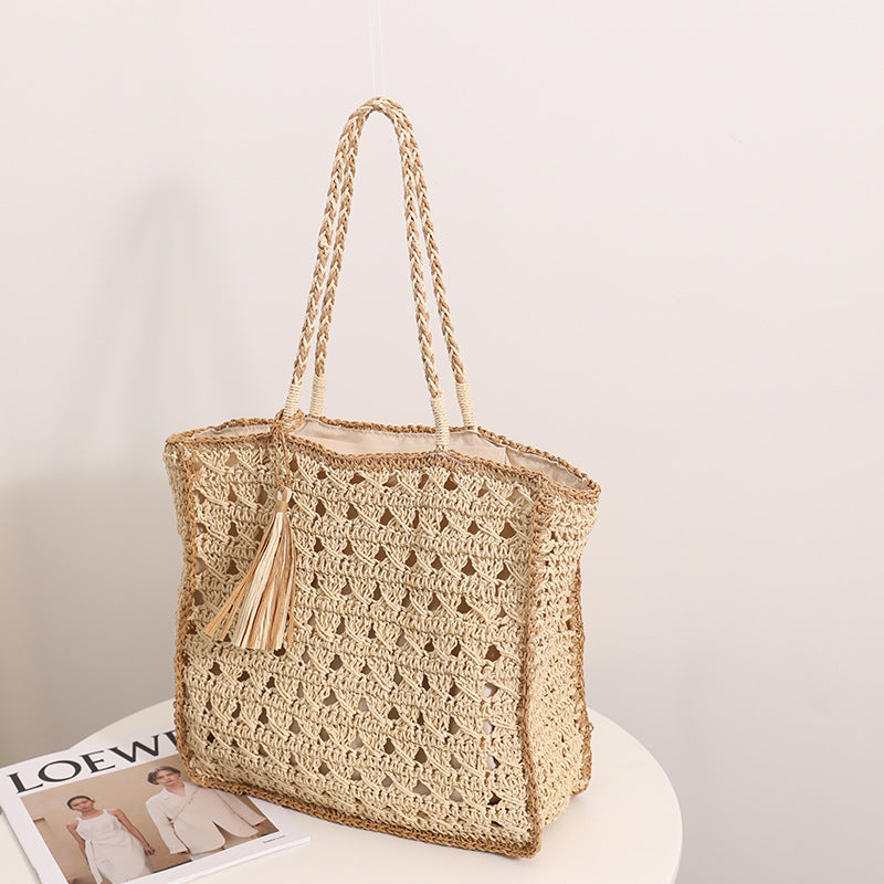 Handmade macrame tote bag with elegant tassel Skanto