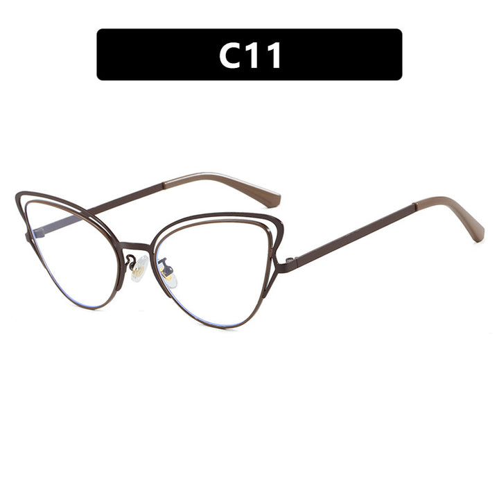 Women's Cat-Eye Glasses with Noble Metal Frame and Comfortable Fit Skanto