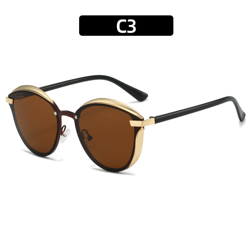 Dame solbrille med luksuriøs metallramme og harmonisk kontur Skanto