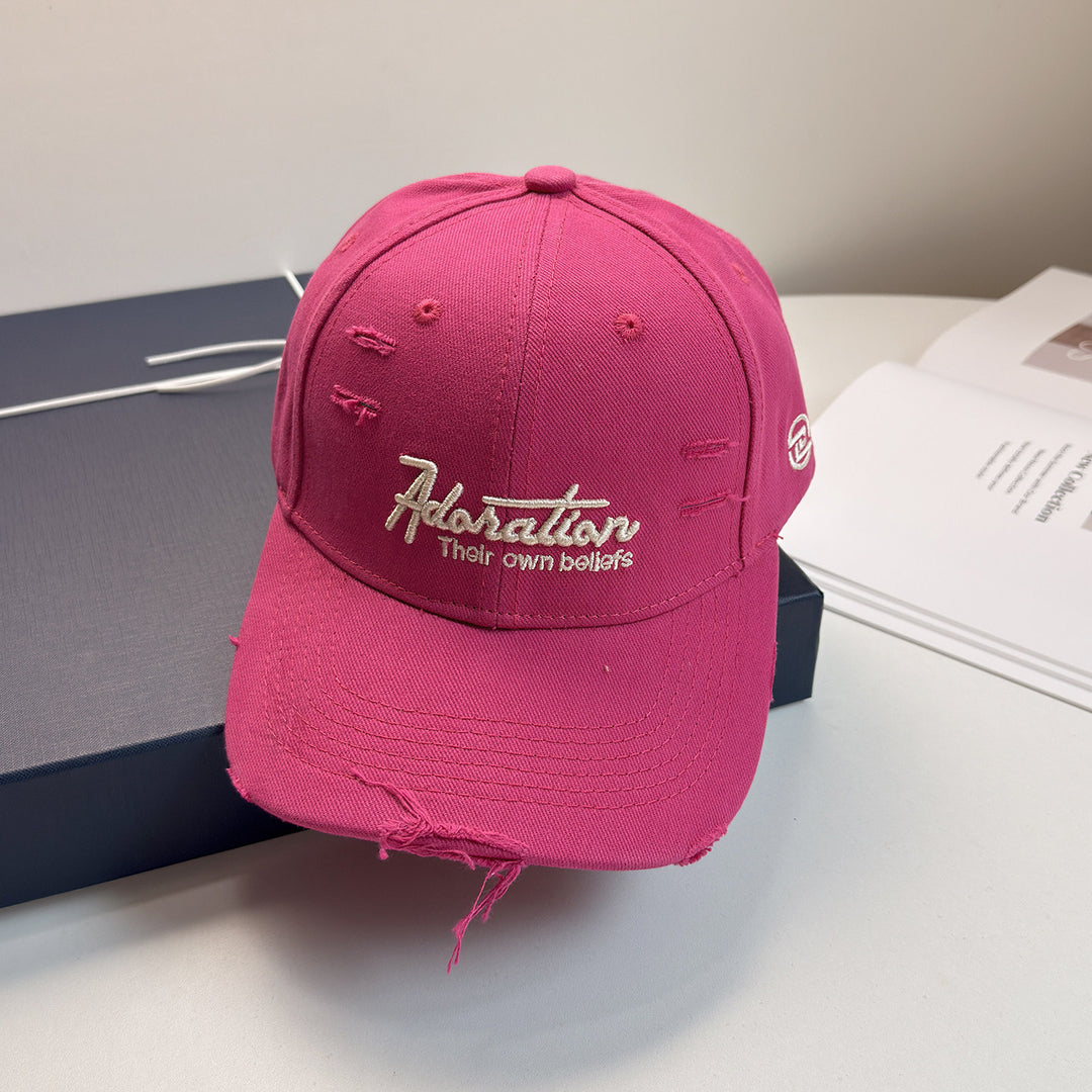 Dame Dame Slittet Brodert Baseball Cap Skanto