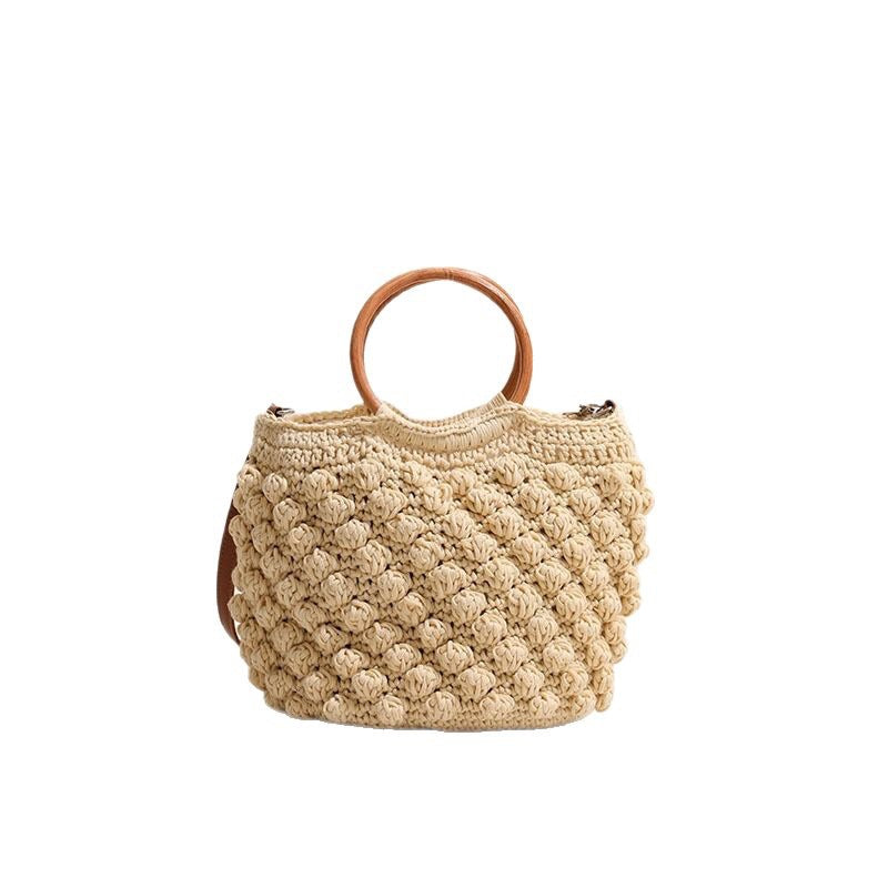 Handmade macrame bag with wooden handle Skanto
