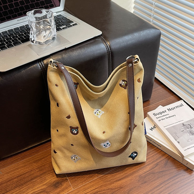 Morsom brodert karakter skole ryggsekk bag