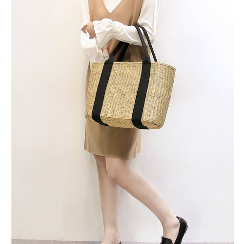 Spacious woven tote bag with comfortable, reinforced handles Skanto