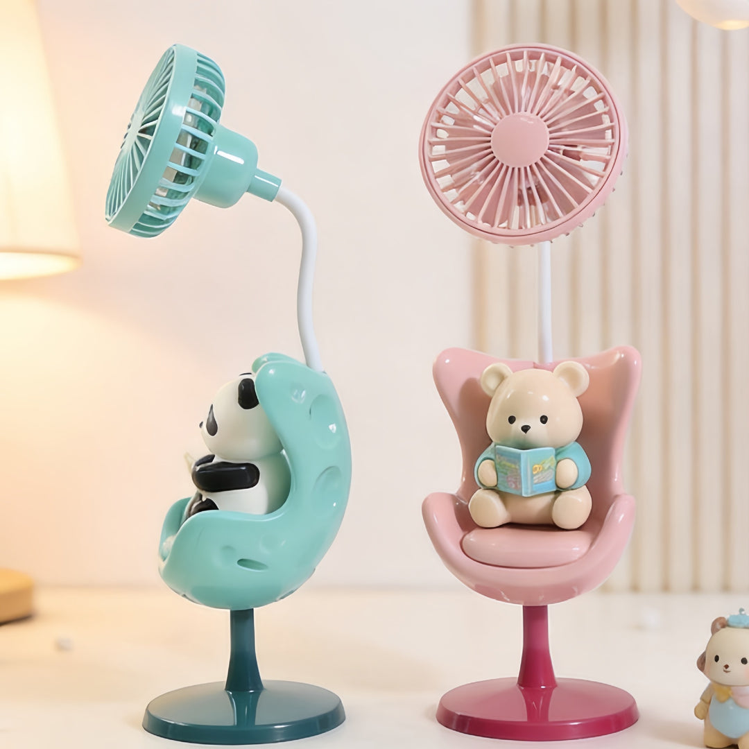 Kvinners bærbare mini vifte med søtt panda-design Skanto
