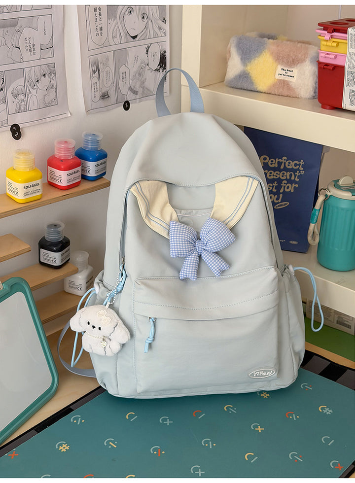 Casual Bow-Detail Skole Ryggsekk