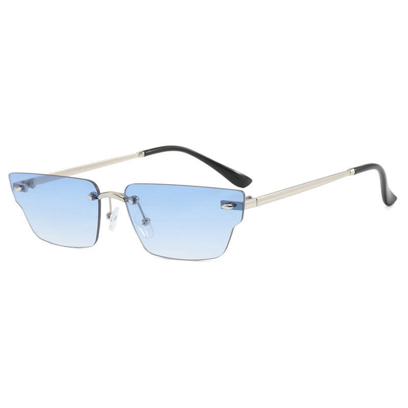 Women's geometric sunglasses with filigree frame and transparent lenses Skanto