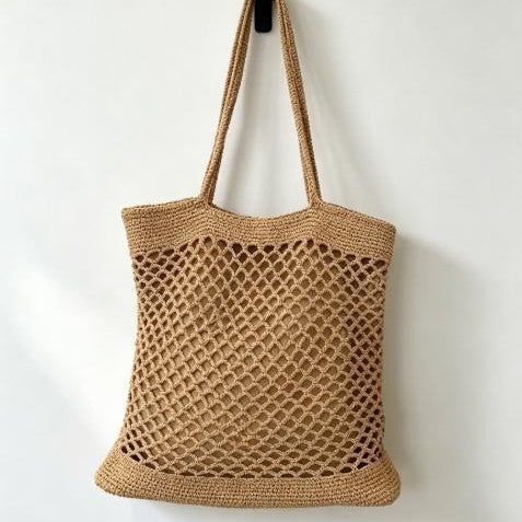 Makramee Tote Bag med Moderne Nettedesign Skanto
