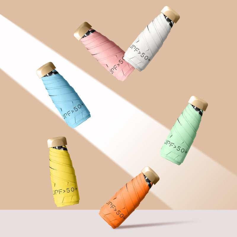 Kvinne UV-beskyttende sammenleggbar paraply med innovativt design Skanto