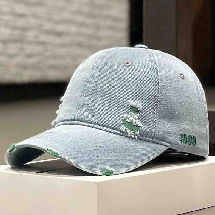 Unisex Slittet Denim Baseball Caps Skanto