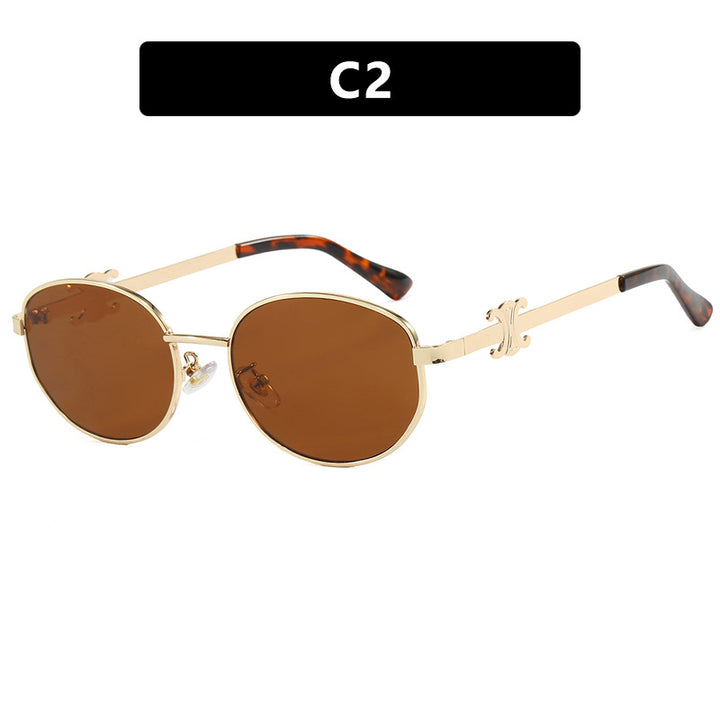 Women's stylish designer sunglasses with elegant metal frame Skanto