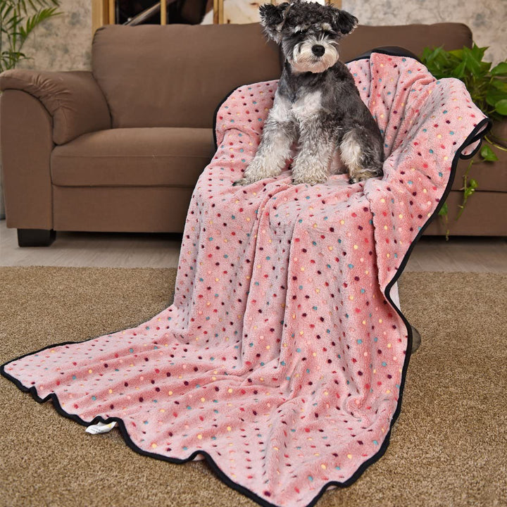 Damen Fluffy Kosedekke med fargerik prikkedesign Skanto
