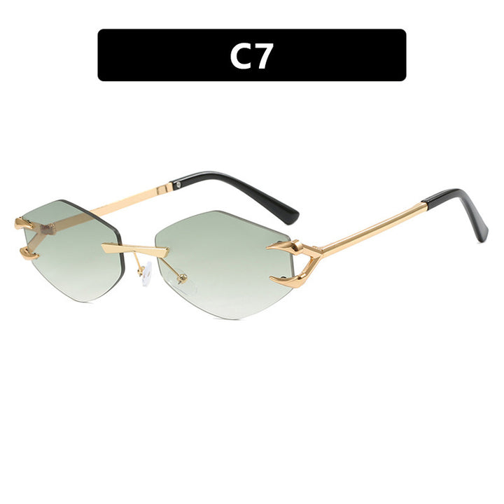 Damer geometrisk designer-solbrille med fremragende metallramme Skanto