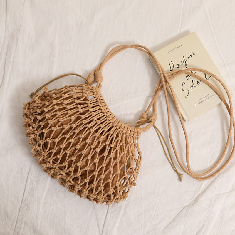 Fine Macrame Crossbody Bag with Reinforced Strap Skanto