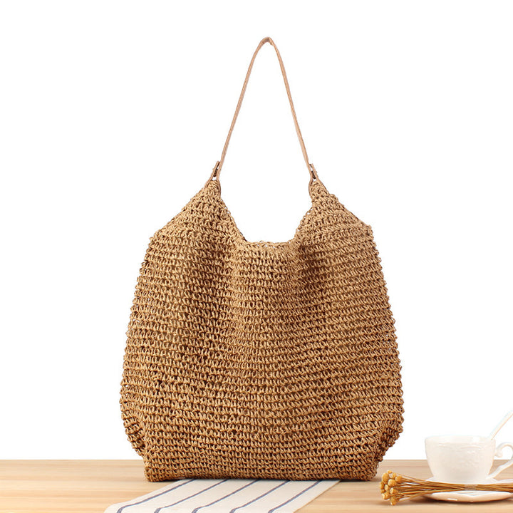 Handbag made of hand-knotted natural material with oversized storage space Skanto