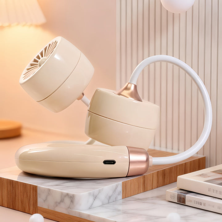 Bærbar nakkevifte med fleksibelt design og USB-tilkobling Skanto