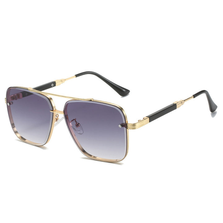 Dame Geometriske Oversized-solbriller med filigran metallramme Skanto