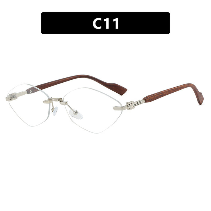 Women's geometric sunglasses with luxurious wood arms and polarized lenses Skanto