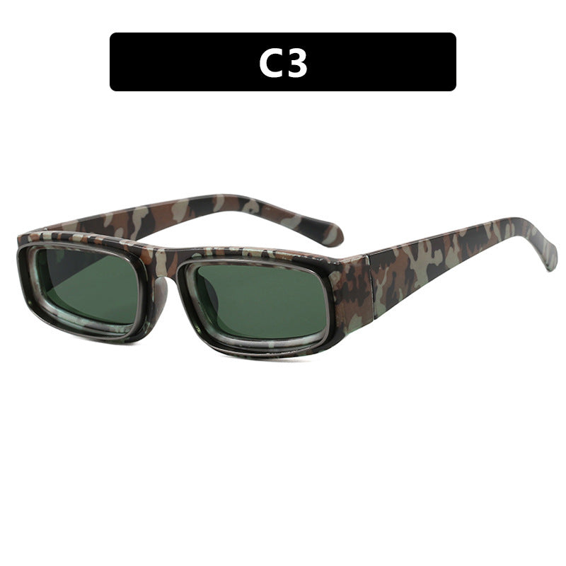 Women's trendy rectangular sunglasses with elegant color play Skanto