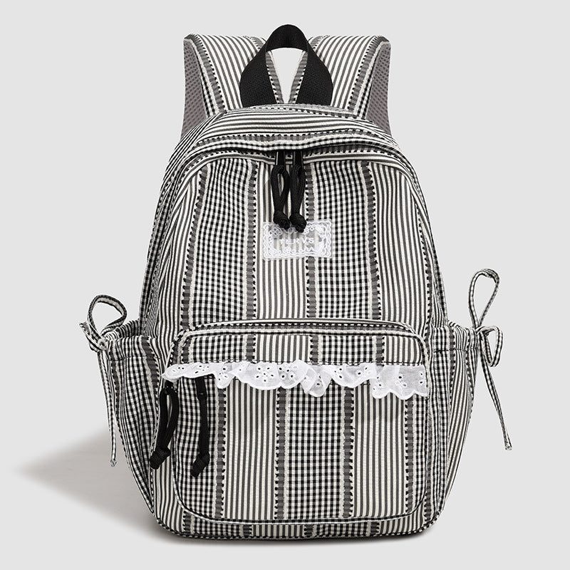 Casual Lace-Trimmet Skole Ryggsekk