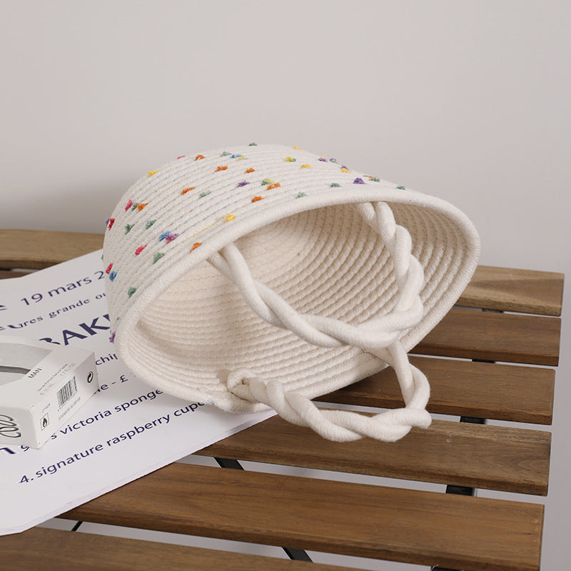 Decorative Cotton Basket Bag Skanto