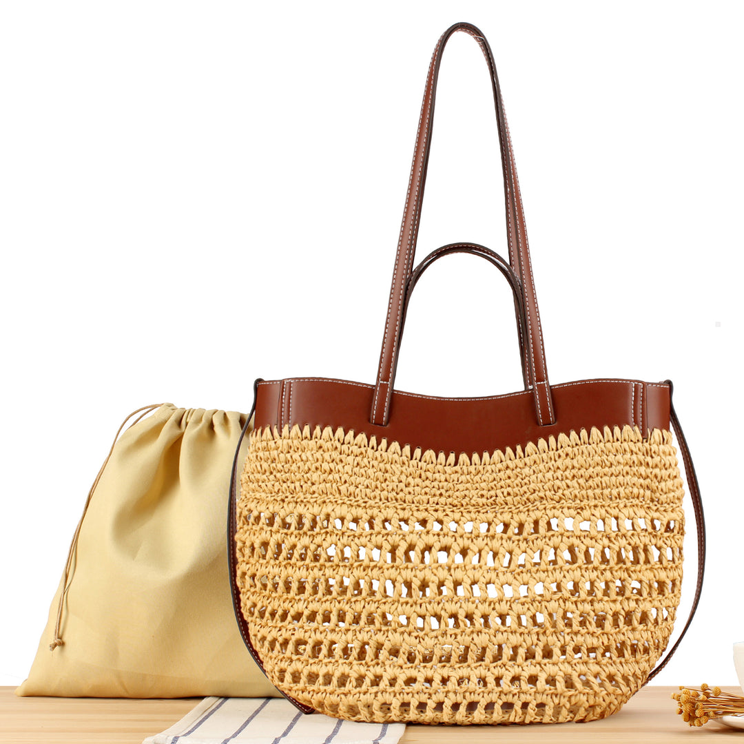 Handbag with fine weave and high-quality leather accents Skanto