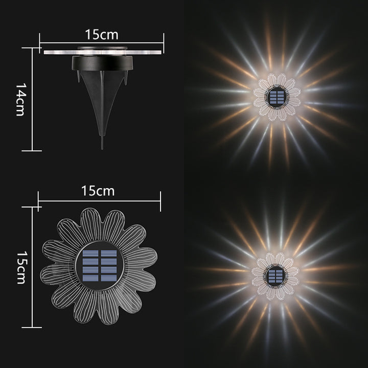 Dekorativ solenergi akryl petal hage stake LED stikkvei lys Skanto
