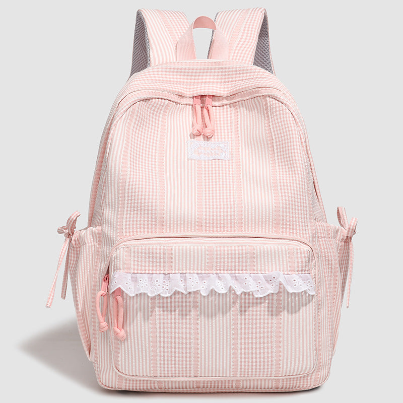Casual Lace-Trimmet Skole Ryggsekk