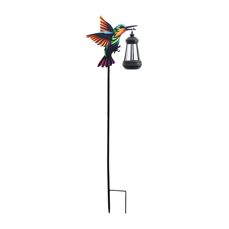 Dekorativ kolibri sol hage stake med hengende lampe Skanto