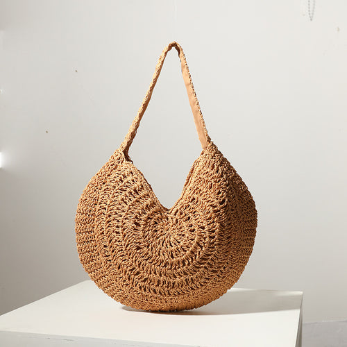 Crocheted beach bag in artistic spiral design Skanto