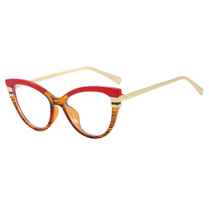 Damer Cat-Eye solbrille med elegante metallakenter Skanto