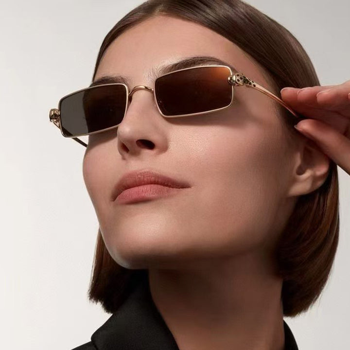 Women's elegant square sunglasses with luxury metal frame and UV protection Skanto